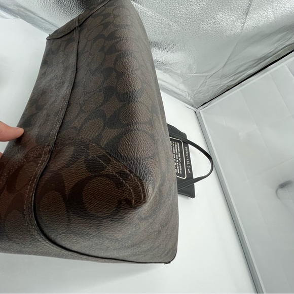 Coach Signature coated canvas with smooth leather tote - Picture 6 of 16